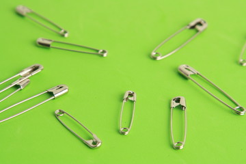 sewing pin on colorful background