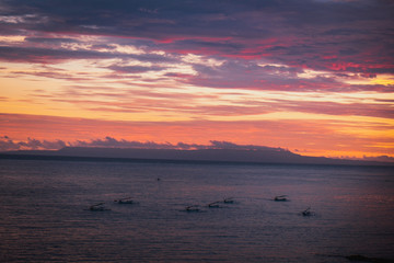 Coast on sunset beach