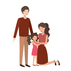 couple of parents with daughter avatar character