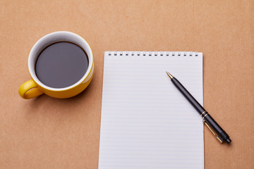 cup of coffee on the office table