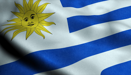 Obraz premium Uruguay Waving Flag in 3D