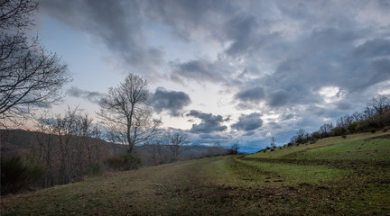 Sky with storm clouds.in the mountains of Palencia