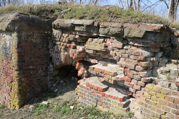 ruins of a blown up fortress with a destroyed walls
