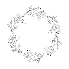 garland with flowers and leafs isolated icon