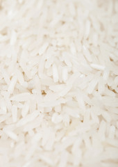 Fresh raw organic basmati long grain rice. Healthy food. Macro