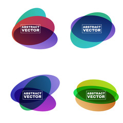 Abstract shapes form. Paper style. Blue and green, orange, ultraviolet and purple papers