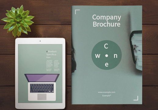 Brochure Layout With Green Accent