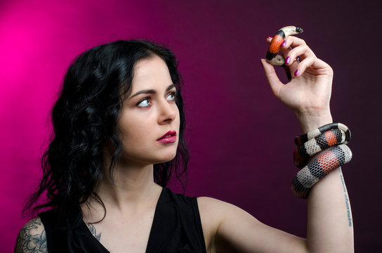 beautiful portrait sensual woman with aspid