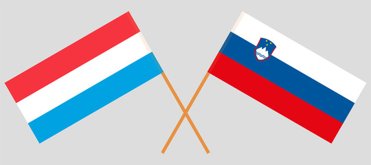 Slovenia and Luxembourg. The Slovenian and Luxembourgish flags. Official colors. Correct proportion. Vector