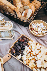 Wedding candy bar and cheese bar.