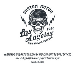 Los Angeles. Motorcycle club. Original font and logo. Brutal style. Print on shirt or sticker.