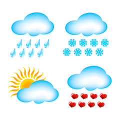 Different time and season weather Vector illustration