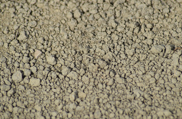 The soil on a dirt road