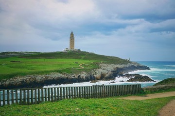 Park at the Atlantic Ocean and in close proximity to the famous Roman Tower of Hercules in A...