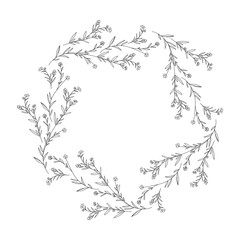 garland with flowers and leafs isolated icon