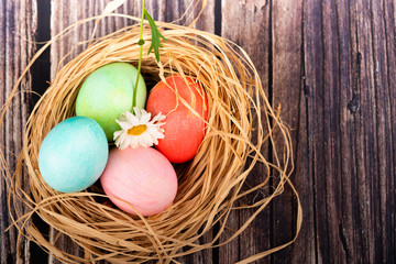 easter and colored eggs