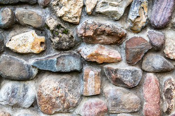 Weathered grunge rough stone wall as background texture