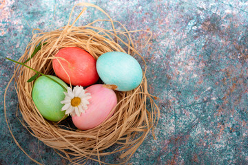easter and colored eggs