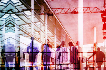 people and city double exposure - abstract business concept  -
