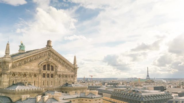 Palais Garnier and Eiffel tower time lapse
