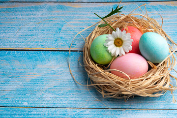 easter and colored eggs