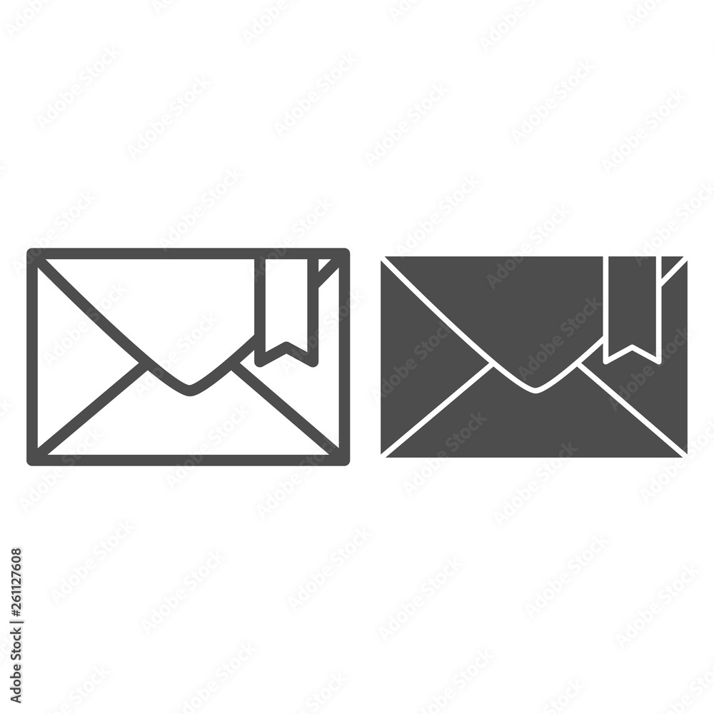 Poster envelope line and glyph icon. email vector illustration isolated on white. mail outline style design