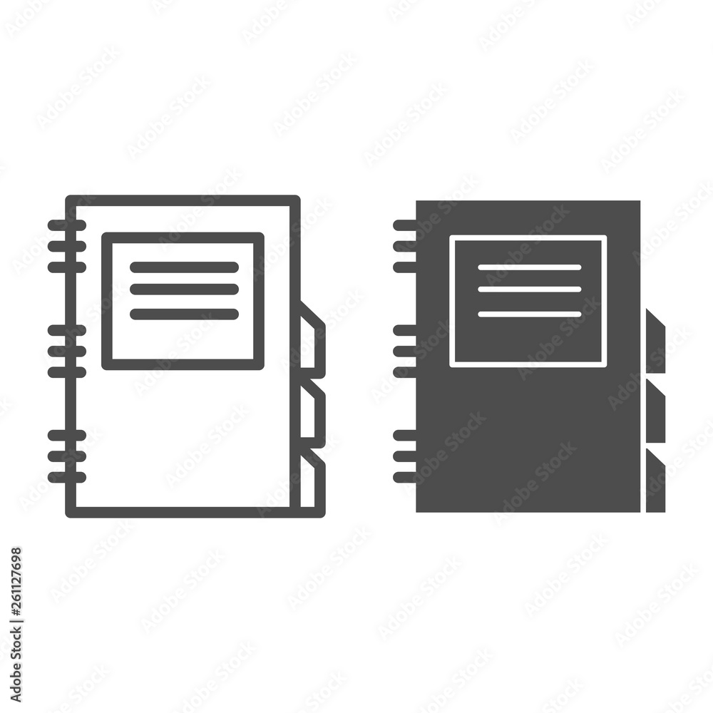 Poster daily planner line and glyph icon. diary vector illustration isolated on white. daily notepad outlin