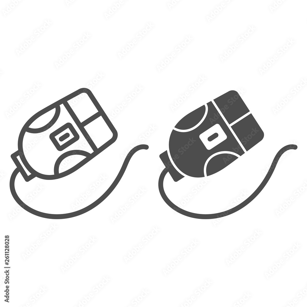 Poster computer mouse line and glyph icon. click vector illustration isolated on white. device outline styl