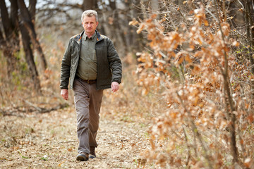 Forest ranger on a walk