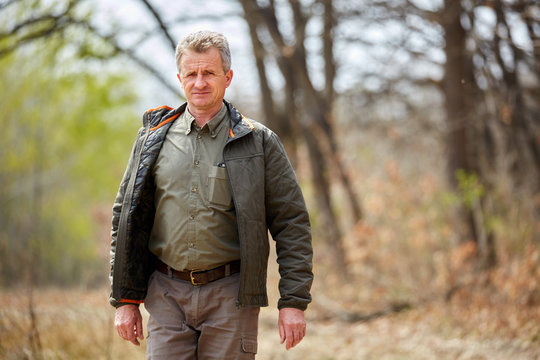 Forest Ranger On A Walk