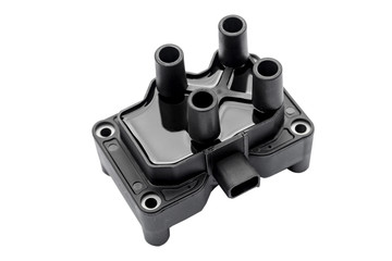 car ignition coil on white background