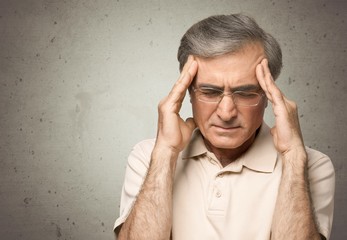 Seniors portrait of sad old caucasian man