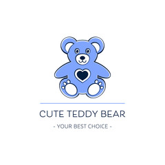 Cute teddy bear logo template design vector illustration