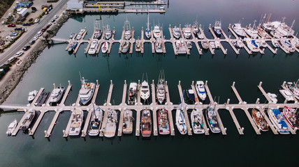 Aerial boats in Marina