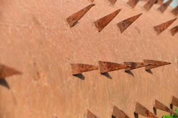Spikes texture, spike metal rusty aged surface