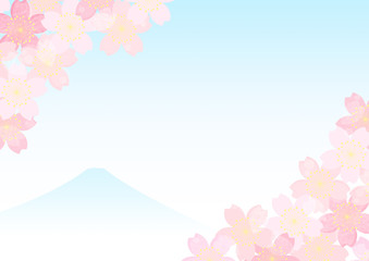 桜　富士　和柄　背景　フレーム