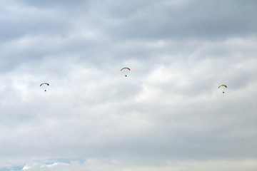 motorized paraglider,fly, paragliding, clouds, sport, flight, kite, adventure, day, wind, freedom,