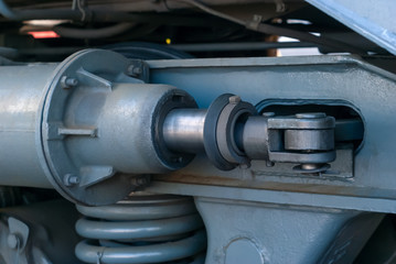 hydraulic drive of locomotive brake close up