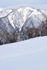 Obraz premium 雪原に不動ノ峰