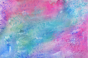Bright colorful watercolor paper textures on white background. Chaotic abstract organic design.