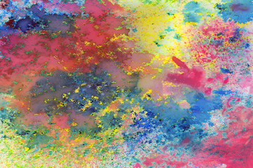 Obraz na płótnie Canvas Bright colorful watercolor paper textures on white background. Chaotic abstract organic design.