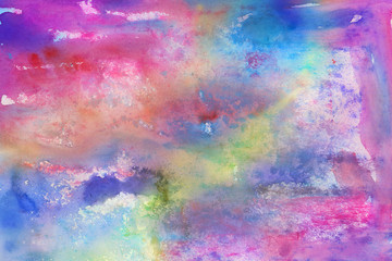 Obraz na płótnie Canvas Bright colorful watercolor paper textures on white background. Chaotic abstract organic design.