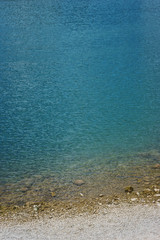 Beautiful clean and clear turquoise water in the Black Lake, National Natural Park in Durmitor, Montenegro.