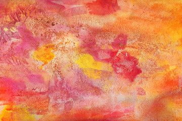 Bright colorful watercolor paper textures on white background. Chaotic abstract organic design.