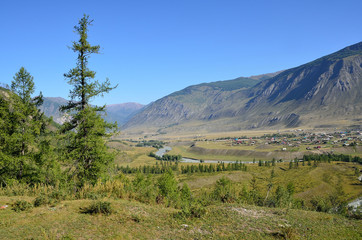 Fototapeta premium Altai mountains near Chibit village, Russia