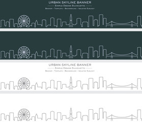 Brisbane Single Line Skyline Banner