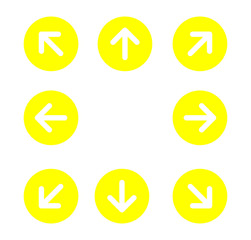 White arrows icons set Isolated on White background. vector illustration.