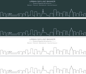 Cluj-Napoca Single Line Skyline Banner