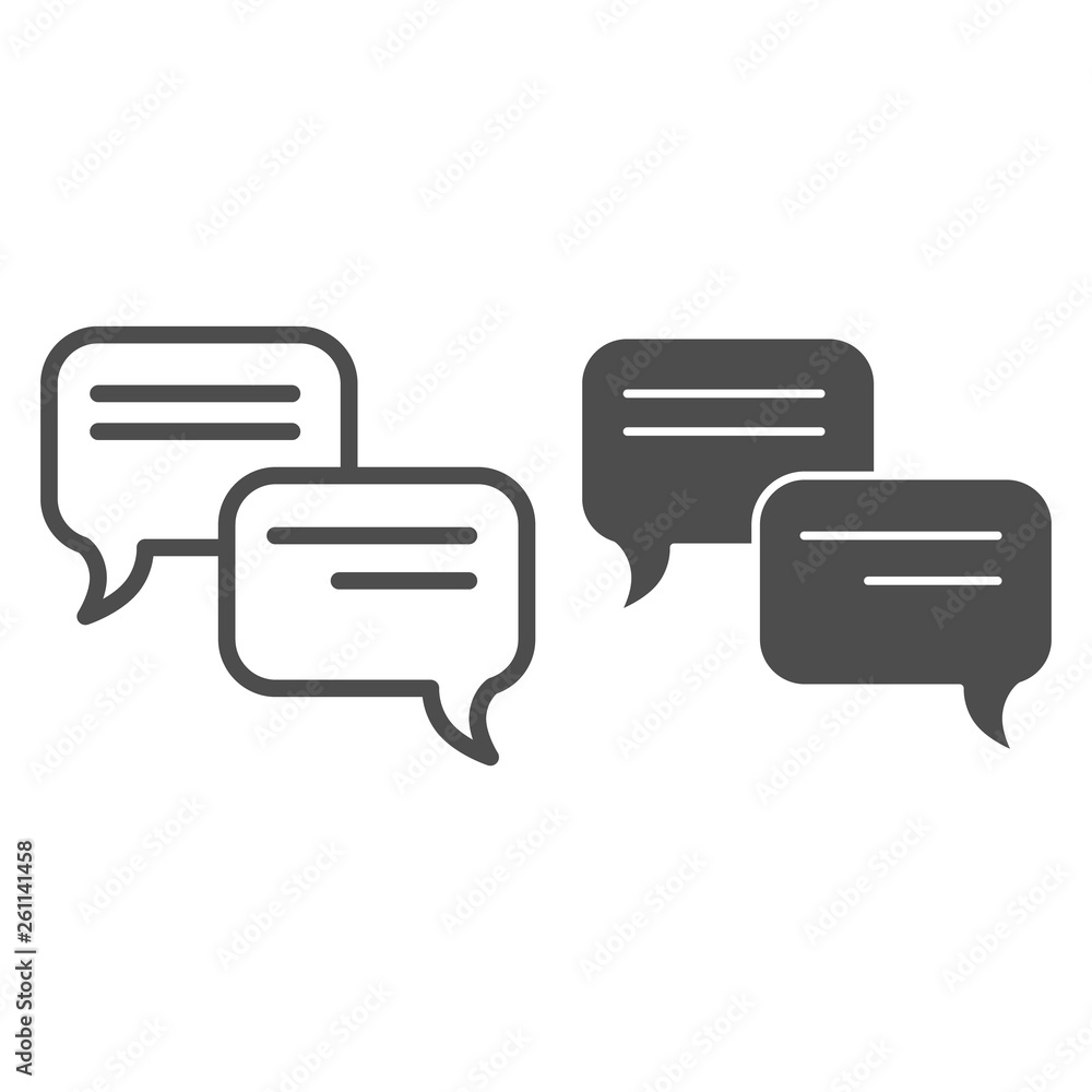 Poster speech bubble line and glyph icon. chat vector illustration isolated on white. communication outline