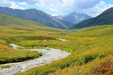 Russia, Republic of Altai, valley of the river Shabaga